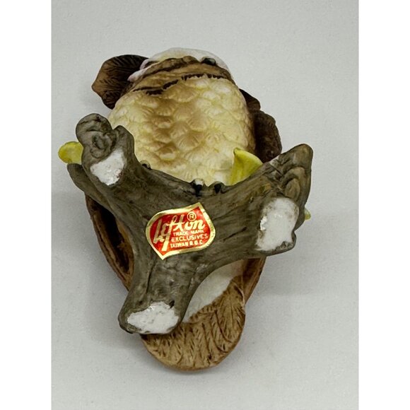 VTG Lefton China Great Horned Owl Figurine Ceramic Woodland Bird 1983–1990s - Picture 6 of 8